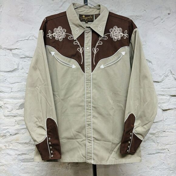 Dragonfly Shirt Pearl Snap Western Embroidered Rhinestones Long Sleeve Vintage - Picture 1 of 12